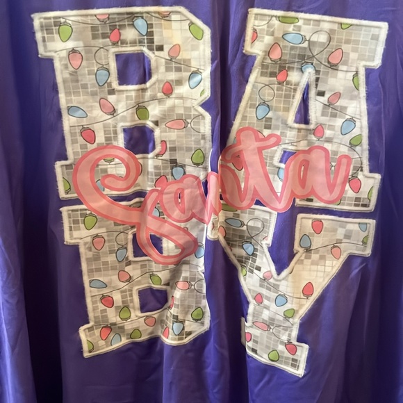 New, Never Been Worn, Vibrant Purple Graphic Tee, “Santa Baby” Sleep Shirt - Picture 2 of 4